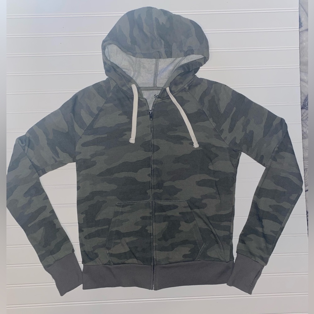 Camo Zip Up Hoodie Junior Girls Size Small